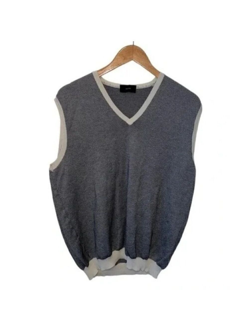 Zanone Gray Knitted Sleeveless Sweater Vest V-Neck Size Medium